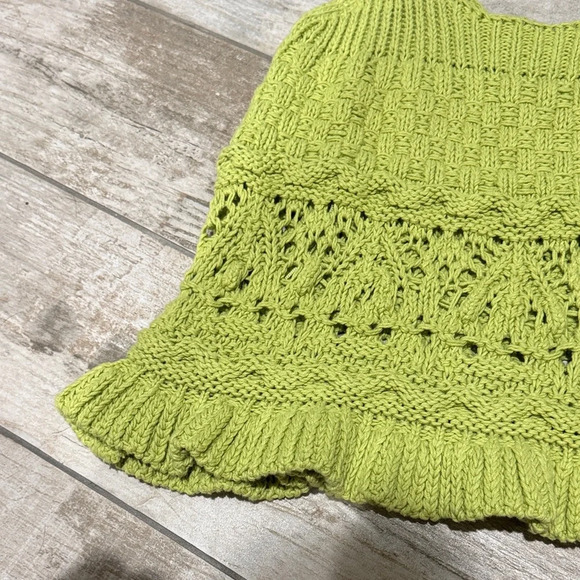 Zara Lime Green Knit Tank Top - Picture 3 of 4